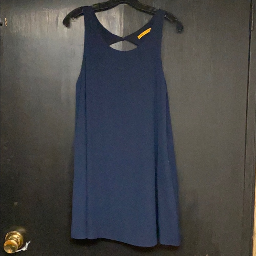 Alice + Olivia Stretch Silk Open Back Shift Dress